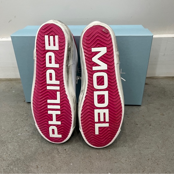 Philippe Model PRSX Low Pop Blanc Fucsia - Picture 4 of 4